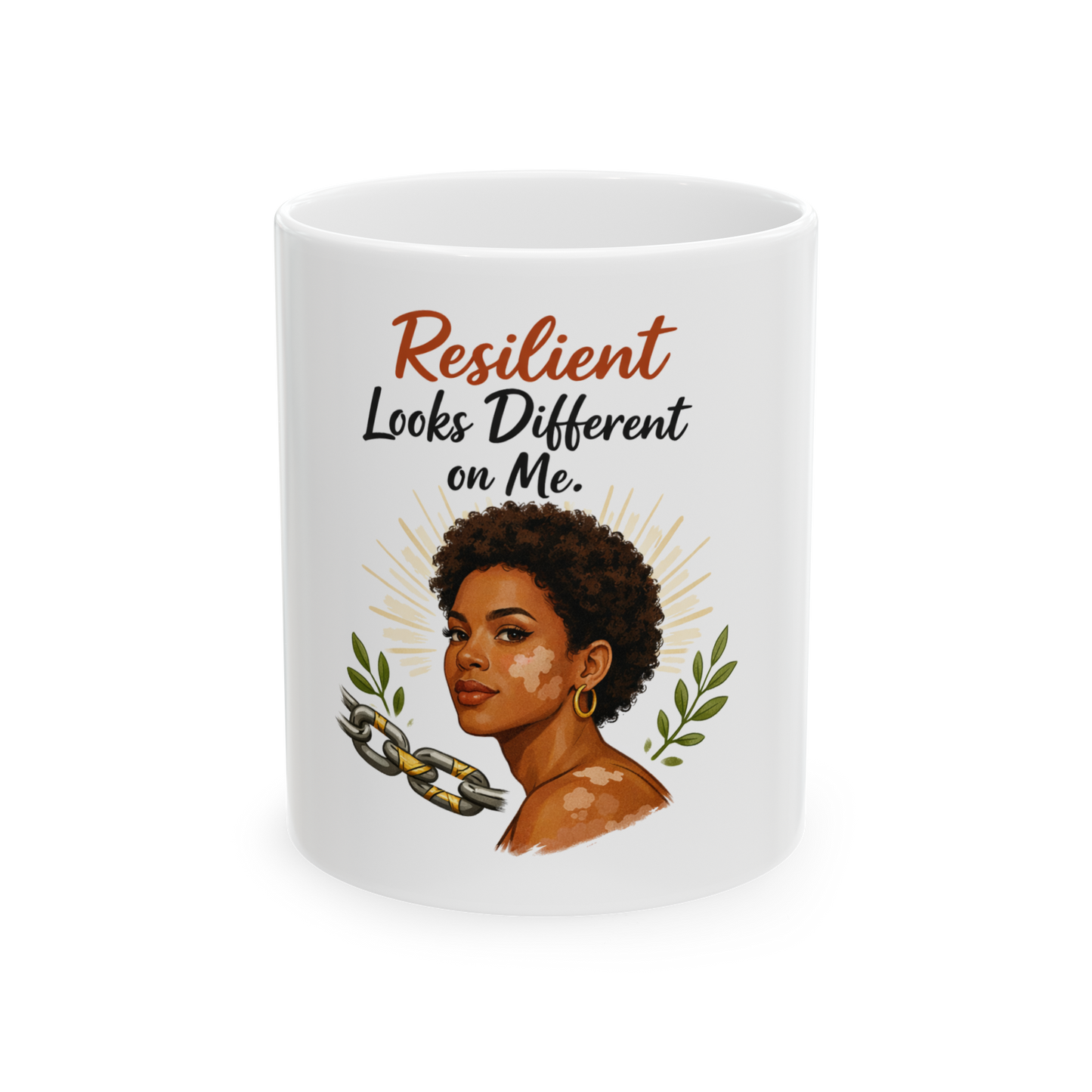 Resilient Looks Different On Me Ceramic Mug — Empowering Black Woman Coffee Cup (11oz, 15oz)