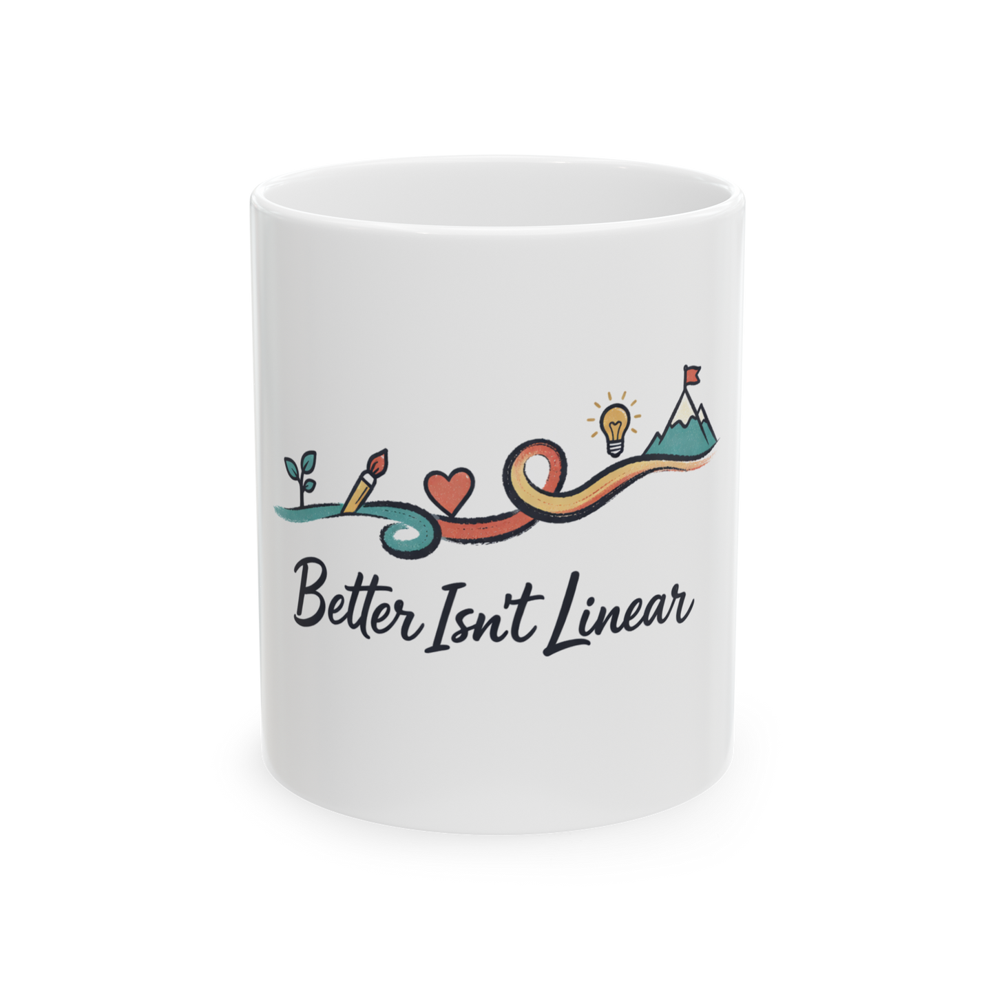 Better Isn't Linear Ceramic Mug — Inspirational Coffee Cup (11oz & 15oz)