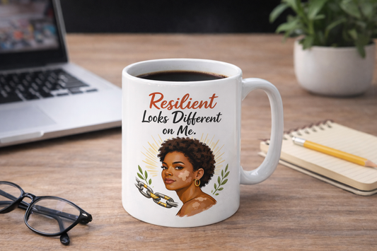 Resilient Looks Different On Me Ceramic Mug — Empowering Black Woman Coffee Cup (11oz, 15oz)