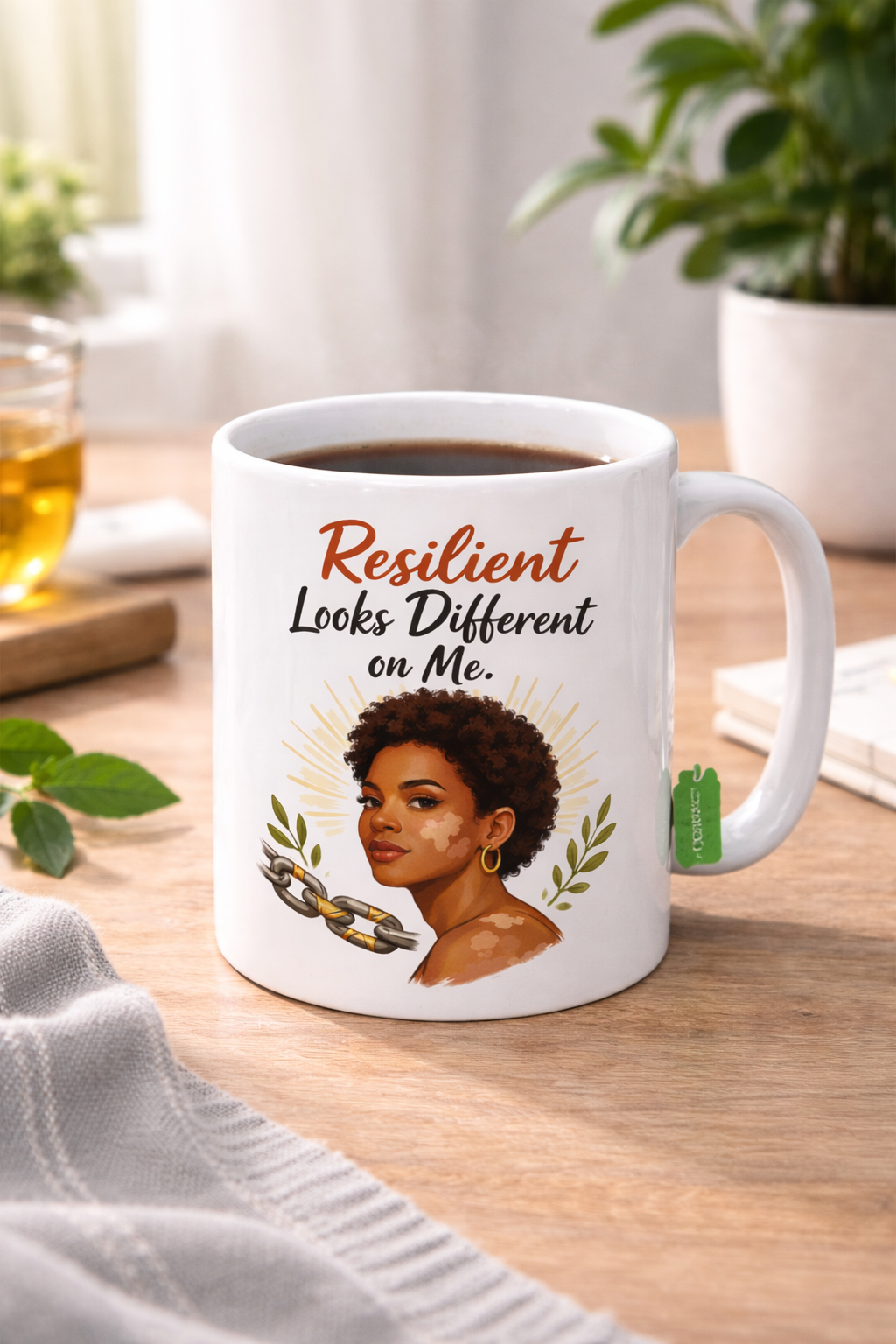 Resilient Looks Different On Me Ceramic Mug — Empowering Black Woman Coffee Cup (11oz, 15oz)