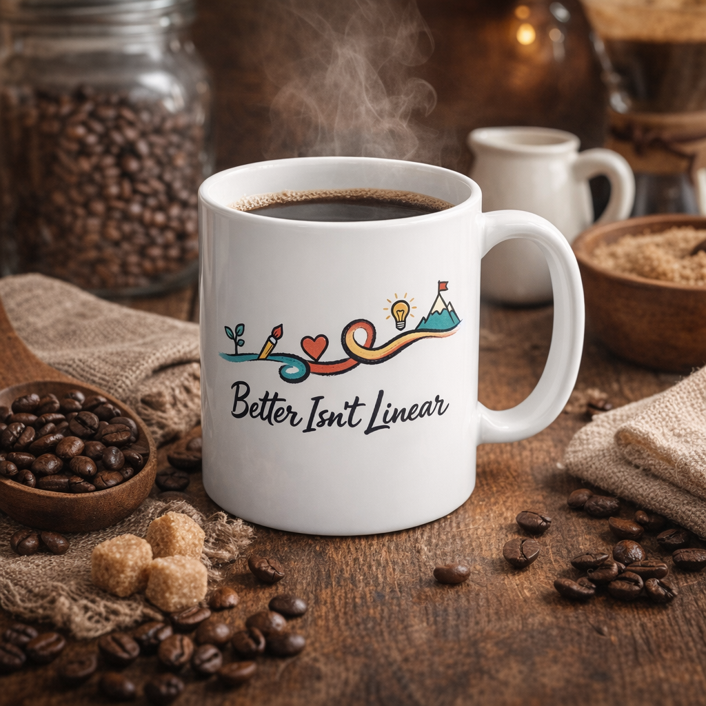 Better Isn't Linear Ceramic Mug — Inspirational Coffee Cup (11oz & 15oz)