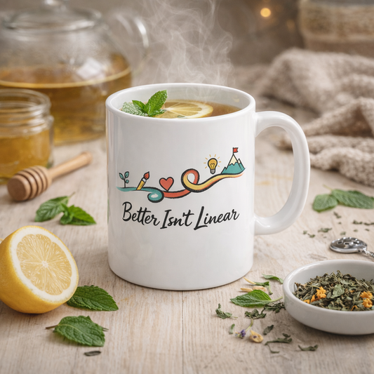 Better Isn't Linear Ceramic Mug — Inspirational Coffee Cup (11oz & 15oz)