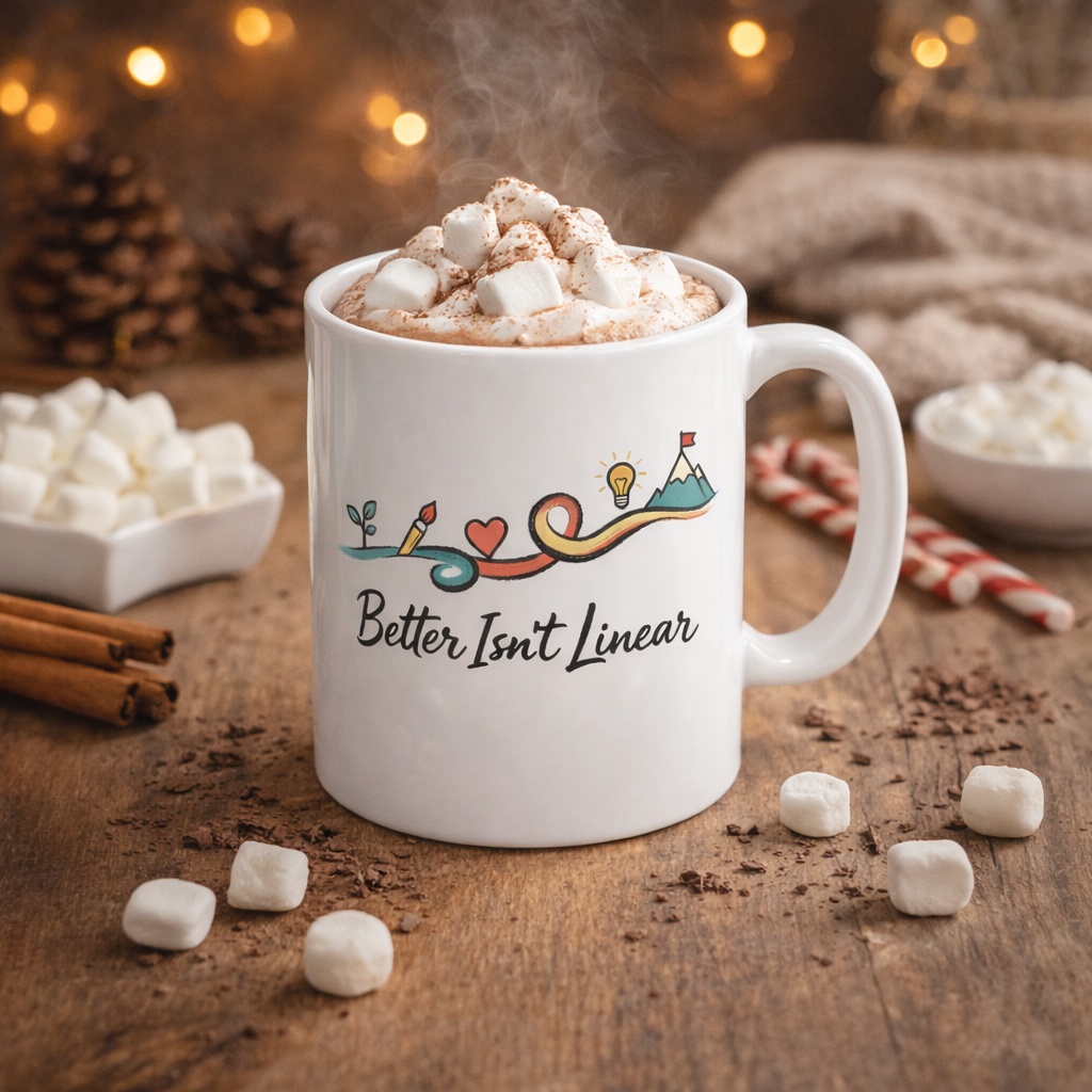 Better Isn't Linear Ceramic Mug — Inspirational Coffee Cup (11oz & 15oz)