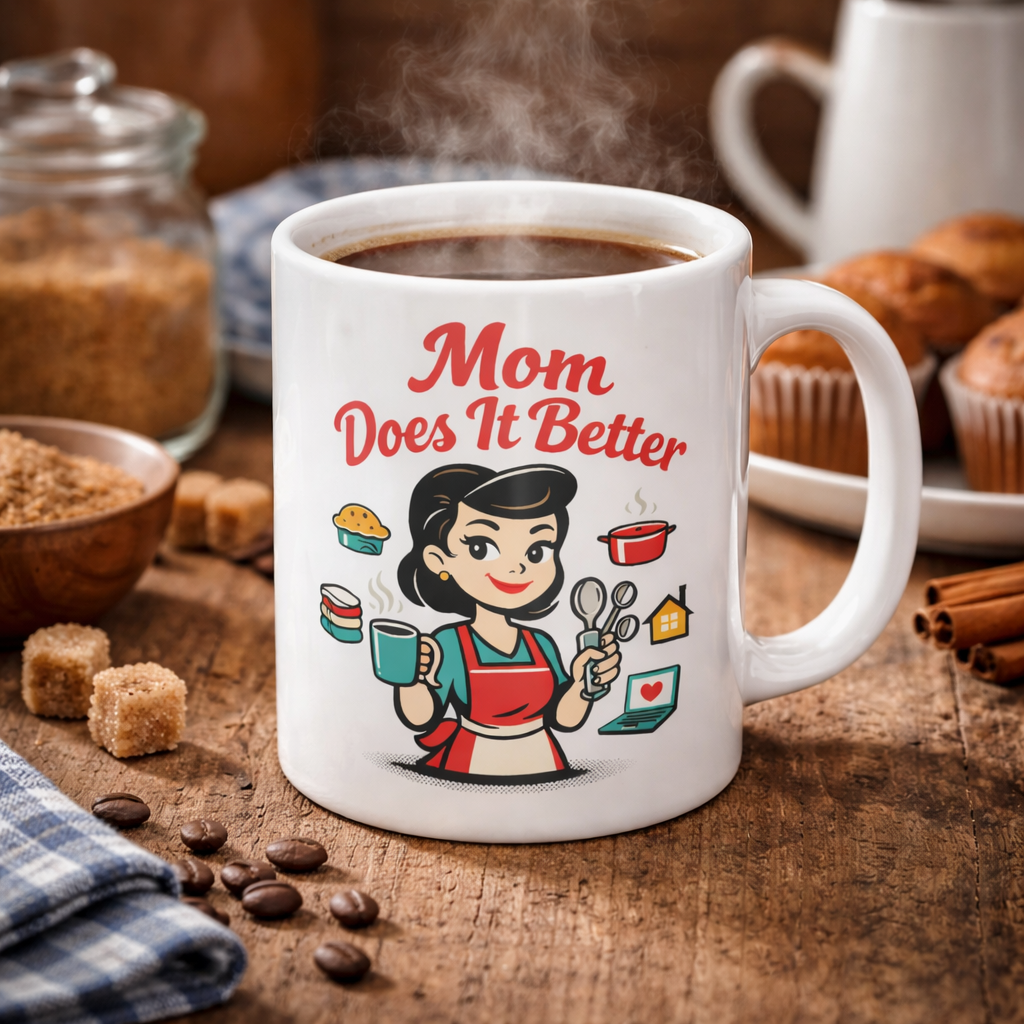 Mom Does It Better Ceramic Mug — Cute Retro Mom Gift (11oz & 15oz)