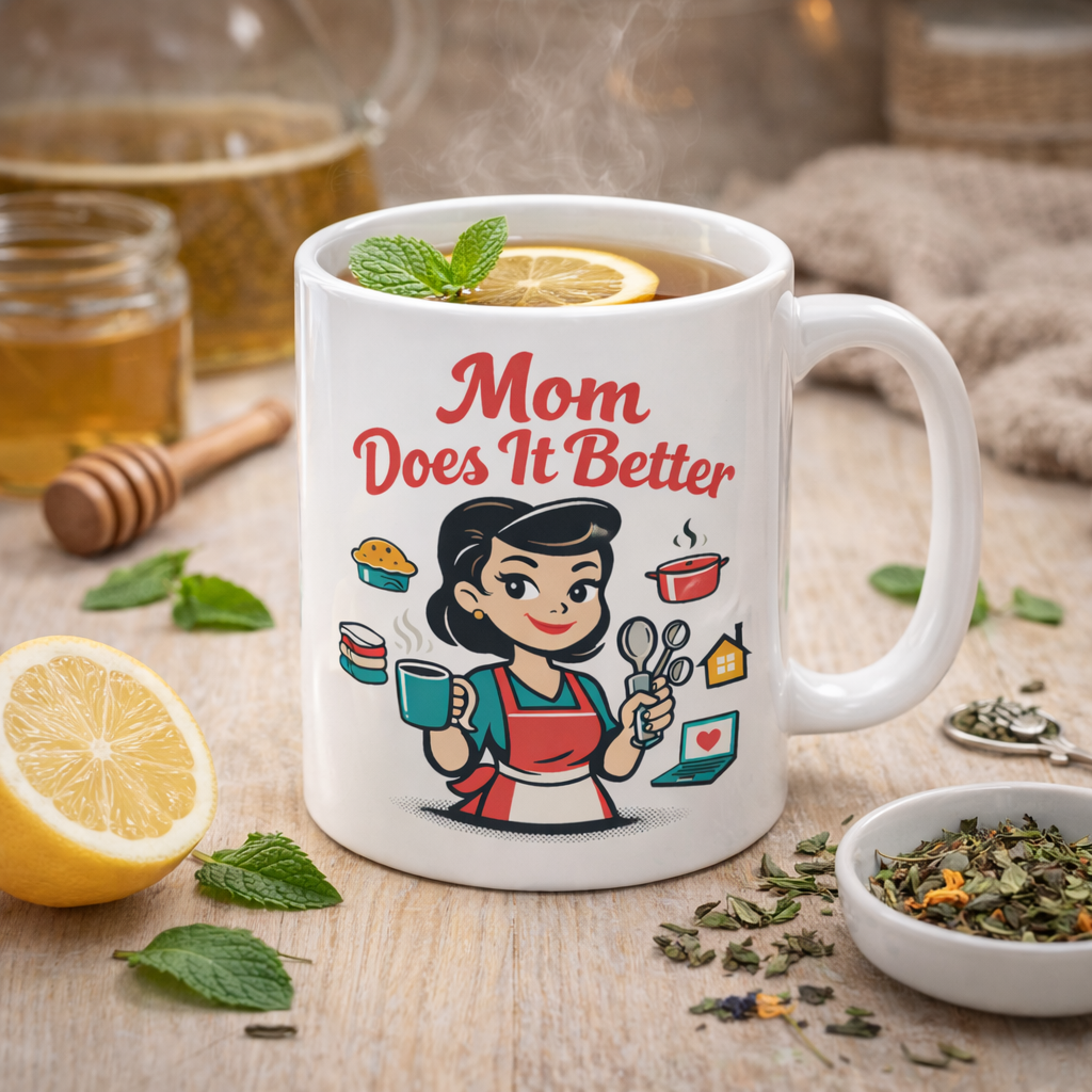 Mom Does It Better Ceramic Mug — Cute Retro Mom Gift (11oz & 15oz)