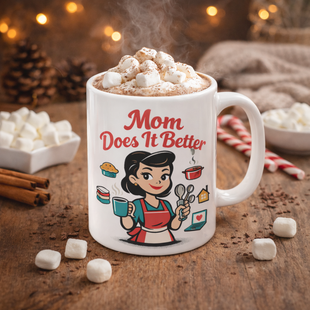 Mom Does It Better Ceramic Mug — Cute Retro Mom Gift (11oz & 15oz)