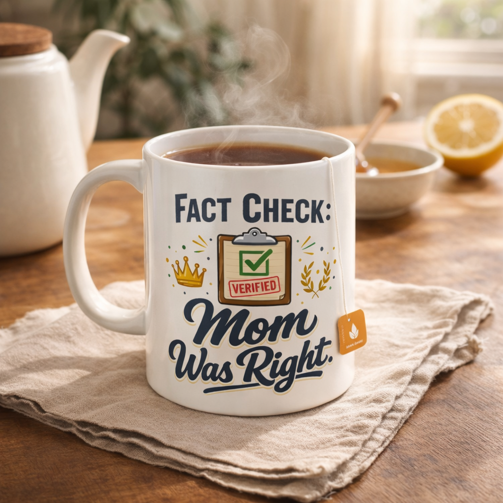 Mom Was Right Mug — "Fact Check: Verified" Ceramic Coffee Cup (11oz, 15oz)
