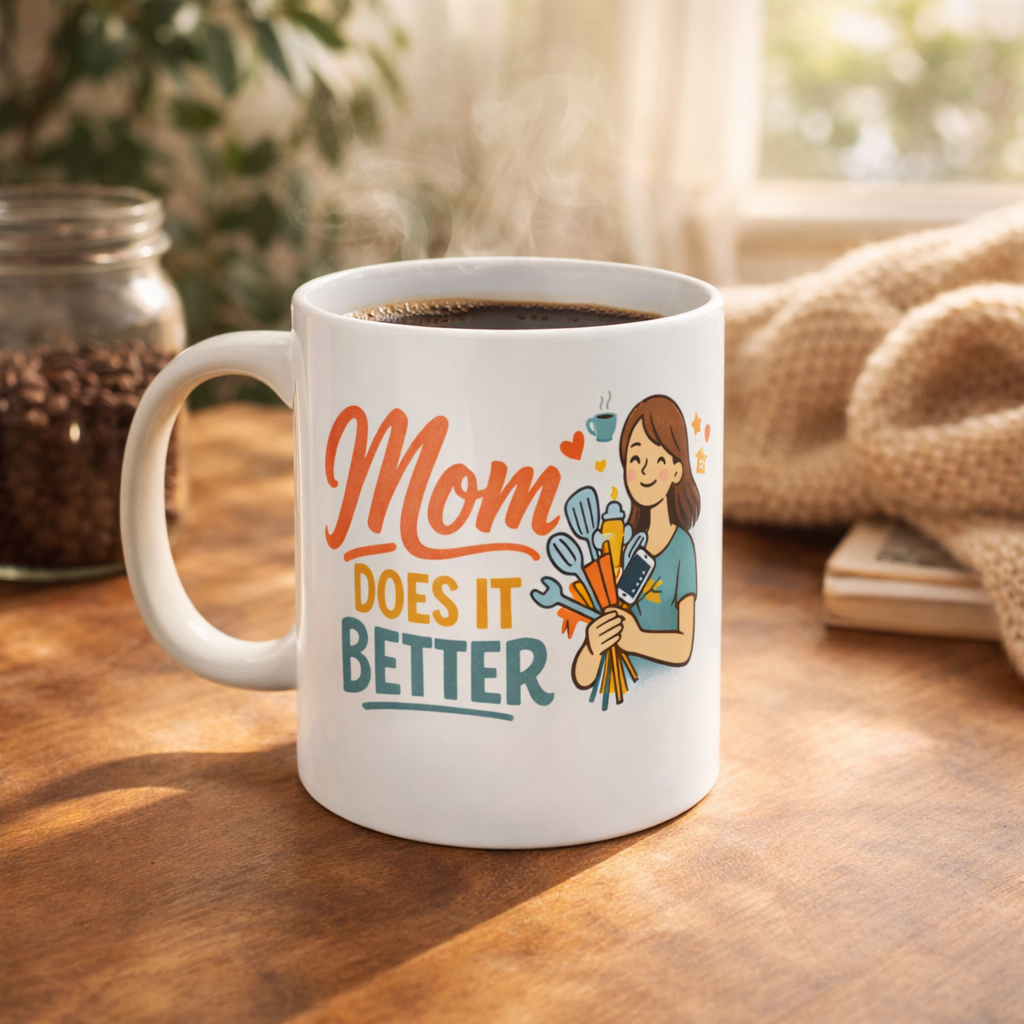 Mom Does It Better Ceramic Mug — Funny Mother's Day Coffee Cup (11oz & 15oz)