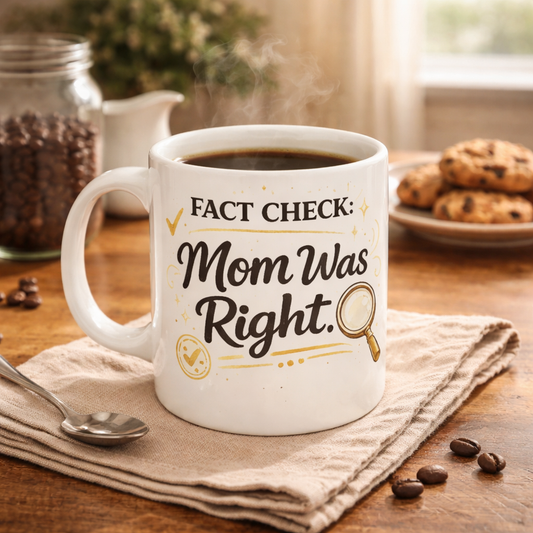 Fact Check: "Mom Was Right" Ceramic Mug — Funny Mother's Day Coffee Cup (11oz, 15oz)