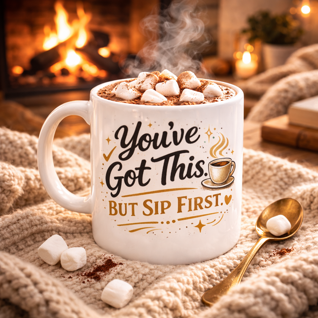 You've Got This But Sip First Coffee Mug — Motivational Ceramic Mug (11oz, 15oz)