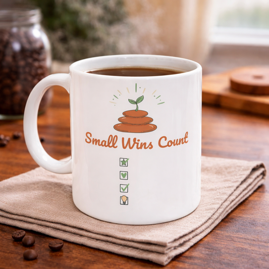 Mug — Small Wins Count Ceramic Coffee Mug (11oz & 15oz)
